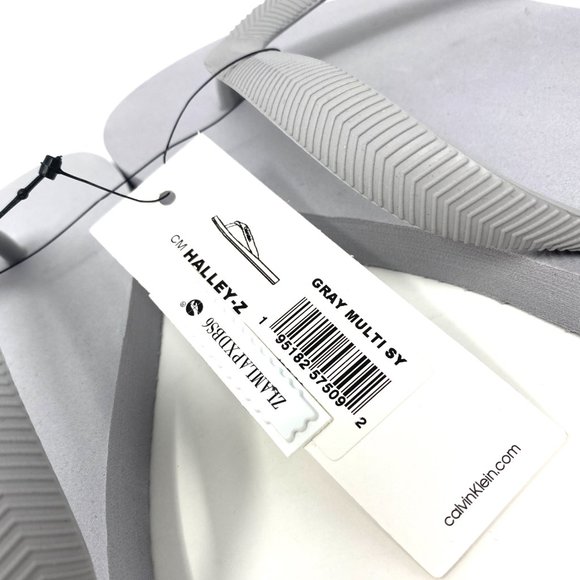 💖MEGA SALE💖Calvin Klein Men's CMHALLEY-Z Smooth Halley Flip Flop Sandal Gray - Picture 7 of 8